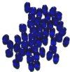 50 8x6mm Transparent Cobalt Flat Oval Glass Beads